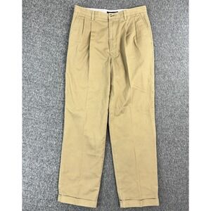 Tommy Hilfiger Chino Pleated Classic Fit Khaki Mens 34x34 Vintage Y2K